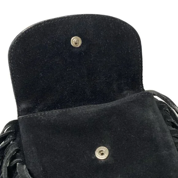 Saint Laurent Paris Shoulder Bag Anita Black Fringe - Picture 11 of 15